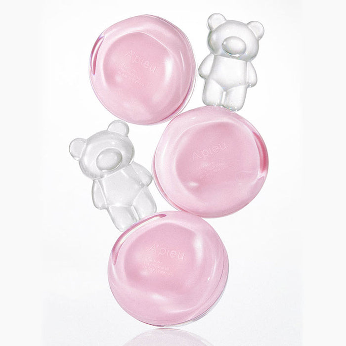 A'PIEU Waterlock Comfort Veil Cushion 15g with pink packaging and bear shapes for skincare.