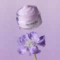 ARENCIA Hyssop Fume Balm 30g jar with purple flower on a lavender background