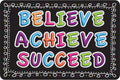 Ashley Productions Believe, Achieve, Succeed Chalk Loops Welcome Mat, 15.5" x  23.5"(ASH 91589)