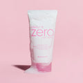 BANILA CO Clean It Zero Foam Cleanser 150ml with bubbles on pink background
