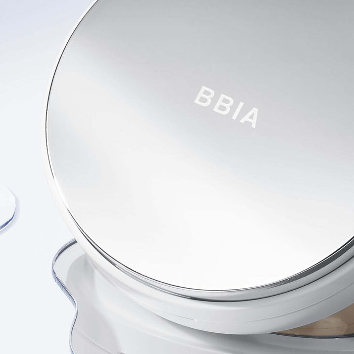 BBIA Eau Glow Cushion compact case with reflective lid on light surface