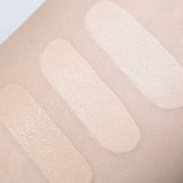 Swatches of BBIA Eau Stay Concealer showing different shades on skin for color comparison and texture.