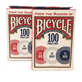 Bicycle 1006252 Casino Style Interlocking Easy Stack Poker Chips 100 Count 2 Pieces, 2-Pack, Multi-Colored