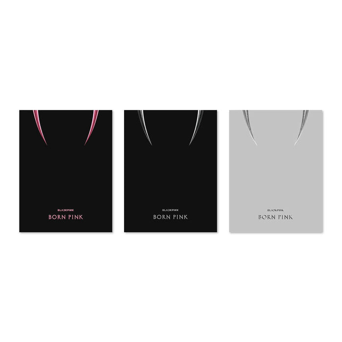 BLACKPINK 2nd Album Born Pink cover showing three versions in black and pink