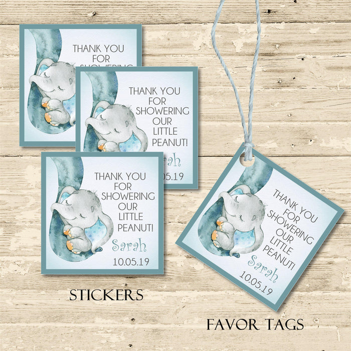 Thank you baby shower stickers – Little Peanut theme