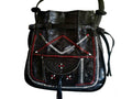 Bohemian Morocco Leather Bag - Embroidered - Black - Heritage Tote | Moroccan Corridor
