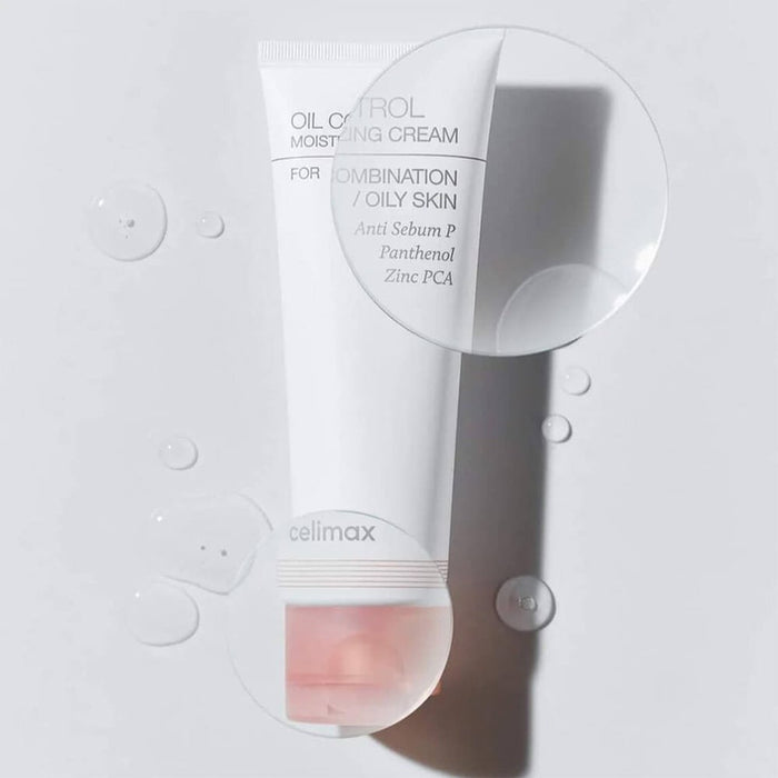 CELIMAX Oil Control Moisturizing Cream 80ml tube for combination and oily skin with anti sebum properties and zinc PCA