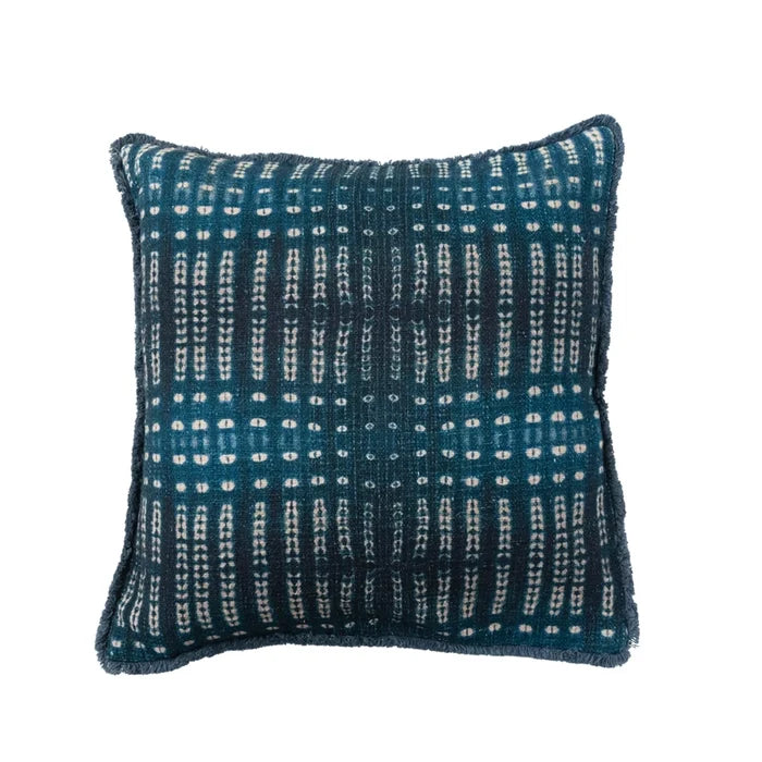 Chambray Back Cotton Slub Printed Pillow