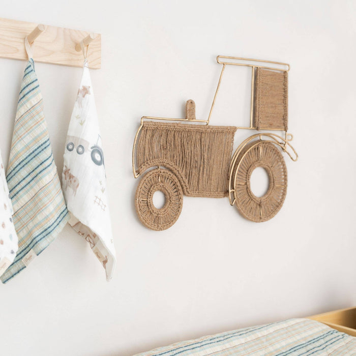 Charlie Farmhouse Jute Tractor Nursery Wall Decor