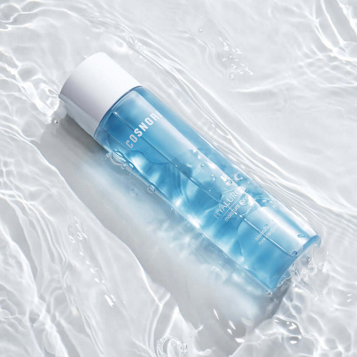 COSNORI Hyaluronic Moisture Toner 200ml bottle on a water surface