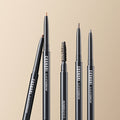 Five COSNORI Slim Eyebrow Pencil products displayed on a neutral background, showcasing different pencil tips and a spoolie brush.