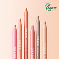 Assorted shades of COSNORI Soft Drawing Overlip Maker with vegan logo