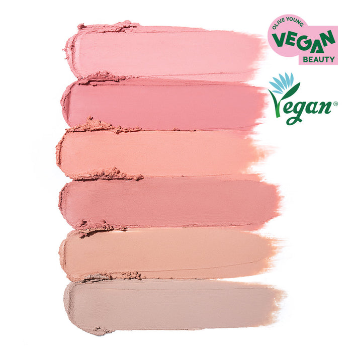 COSNORI Soft Drawing Overlip Maker vegan swatches in five natural shades
