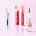 COSNORI Waterful Lip Plumper tubes and applicator on a pink background.