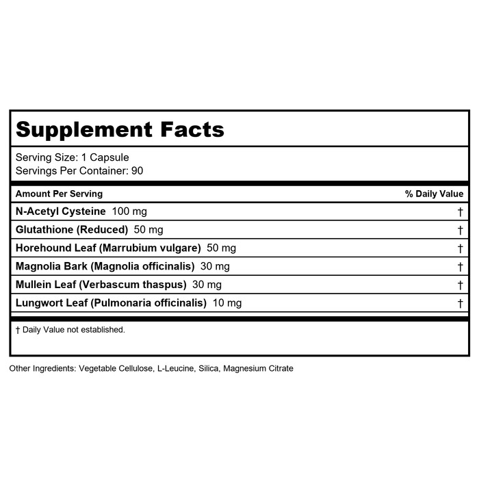 D'Adamo Redoxa 90 Vcaps - Supplement Facts panel