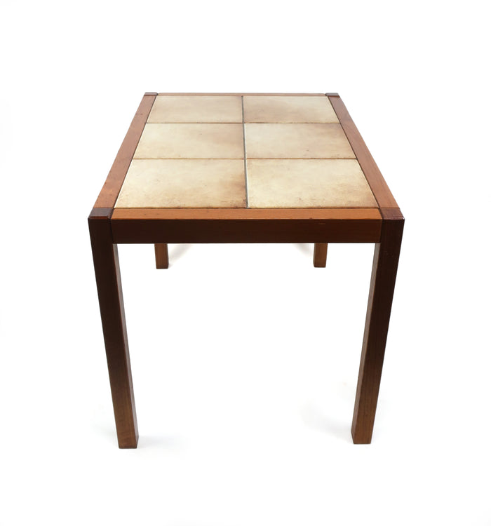 Danish Modern Teak and Tile Side Table