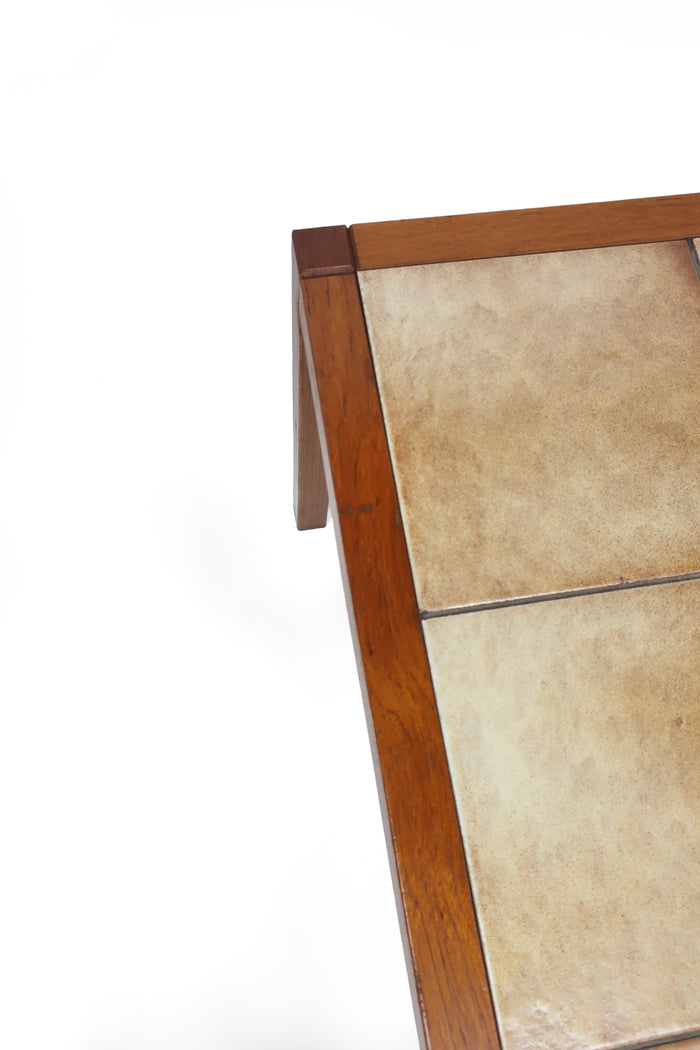 Danish Modern Teak and Tile Side Table