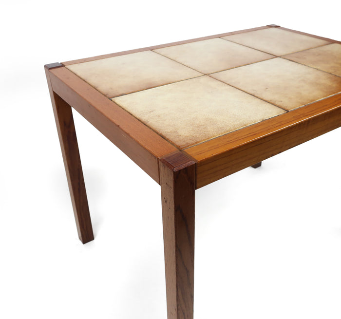 Danish Modern Teak and Tile Side Table