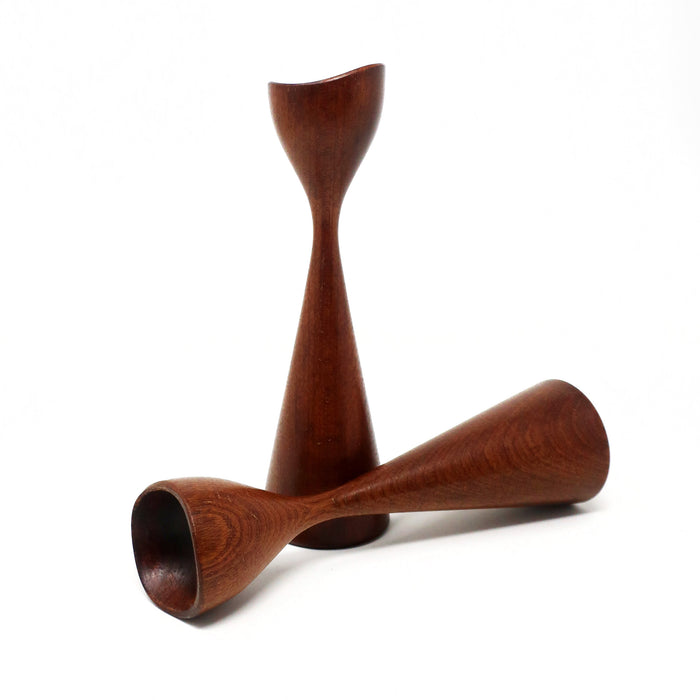Danish Modern Teak Candleholders - Pair
