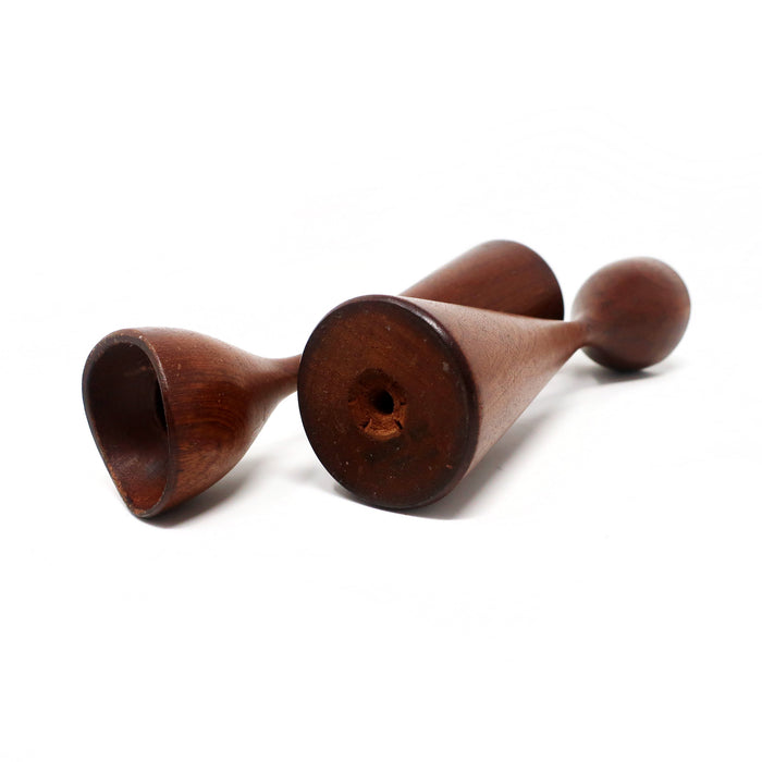 Danish Modern Teak Candleholders - Pair