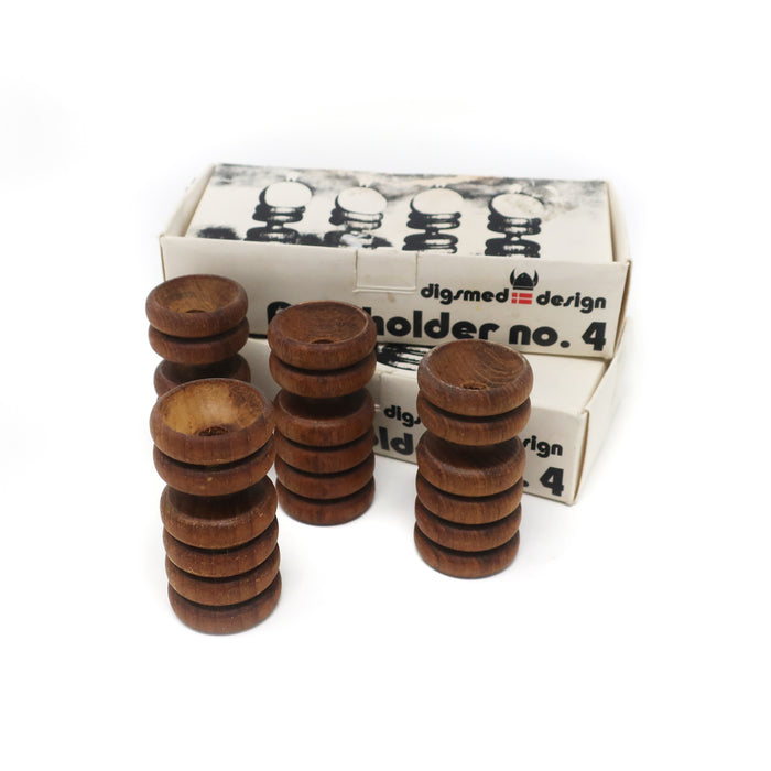 Danish Modern Turned Teak DOT HOLDER No.4 Candleholders by Digsmed