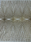 Diamond Geometric Sequins - Light Gold on Ivory - 2 Way Stretch Lace Geometric Fabric Sold By Yard