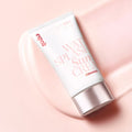 ESPOIR Water Splah Sun Cream Ceramide SPF50 + PA++++ 60ml tube on a soft pink background