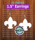 Fleur du lis earrings size 1.5 inch - BULK PURCHASE 10pair