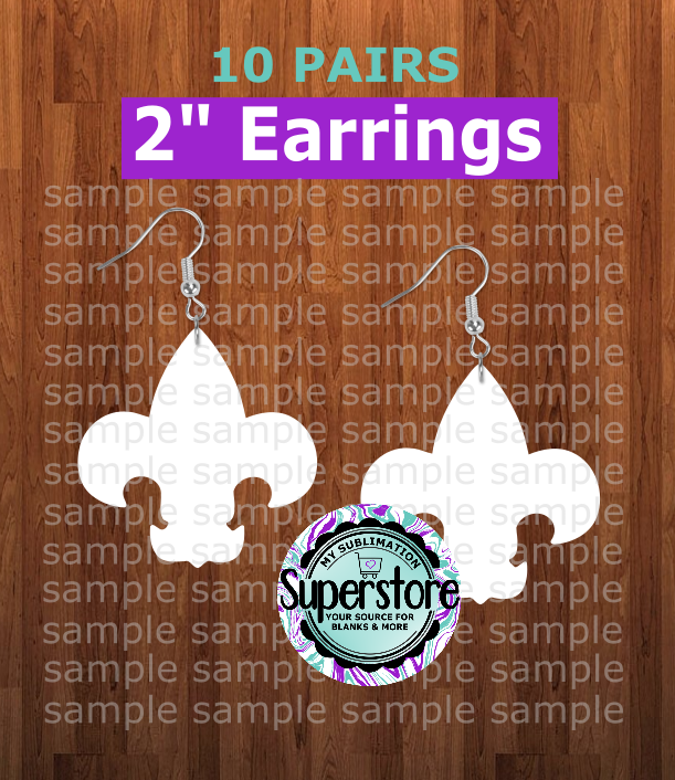 Fleur du lis earrings size 2 inch - BULK PURCHASE 10pair