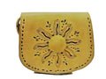 Floral Leather Shoulder Bag - Small - Yellow