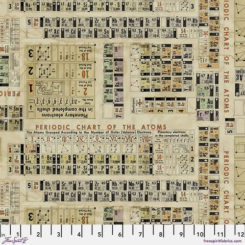 FreeSpirit Fabrics - Laboratory - Periodic Multi - PWTH186.NEUTRAL - Sold by the Half Yard