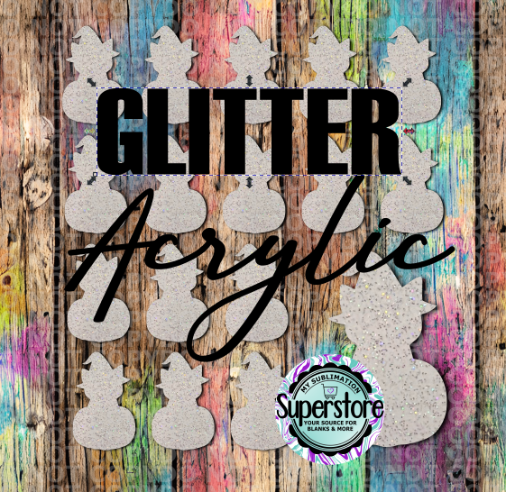 Glitter Acrylic Cat In Pumpkin - 10 or 20 count 1.5 & 2 inch size - Sublimation Acrylic