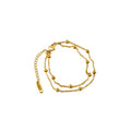 Elegant Gold-Plated Beaded Chain Bracelet – Dainty Layered Jewellery for Women - BELARIC