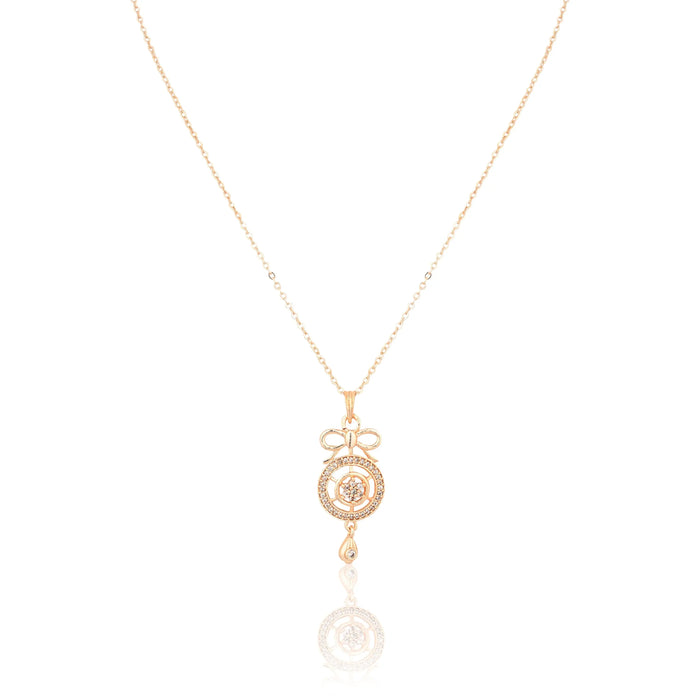 Gold bow necklace product view 3 - BELARIC