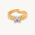 Gold Chain Link CZ Ring - BELARIC