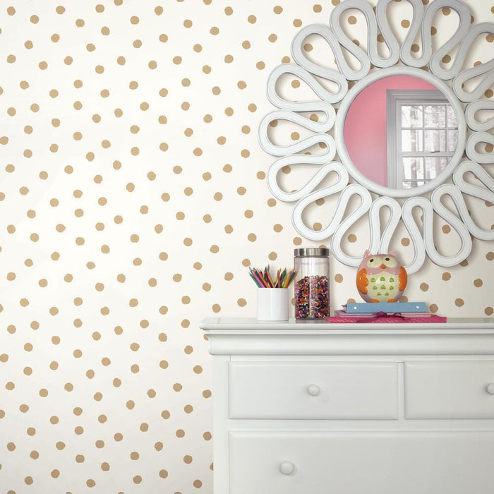GOLD DOT PEEL & STICK WALLPAPER