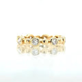Gold Beaded Eternity Ring – Dainty Stacking Band with Sparkling Zircon Stones - BELARIC