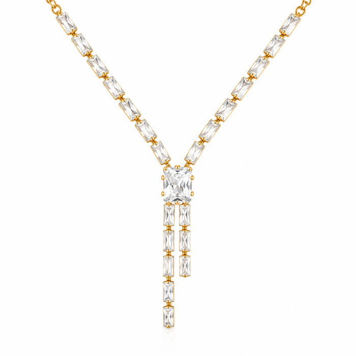 Gold pearl necklace set presentation - BELARIC