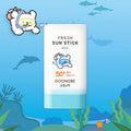 GOONGBE Fresh Sun Stick Mild 23g [Gungjungbicheok x Maltese] product packaging with ocean theme illustration.
