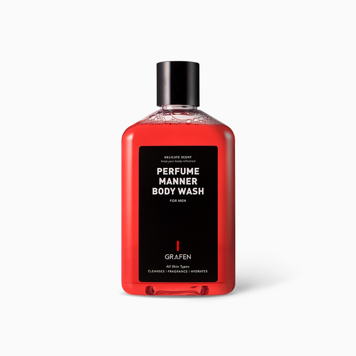 GRAFEN Perfume Manner Body Wash 250ml red bottle for men by Gentleman Korea - Korean skincare fragrance body wash