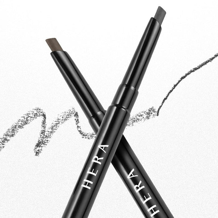 HERA Brow Desighner Auto Pencil with two shades displayed on a white background.