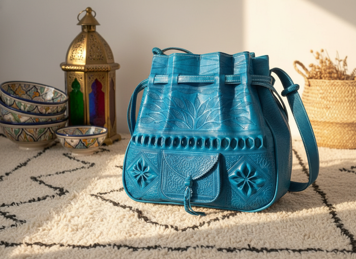 Heritage Tote - Turquoise with Decor Background Alternative