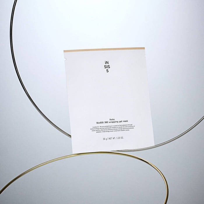 HUXLEY BioSIS 360 Wrapping Gel Mask 35g packaging, premium skincare product on display