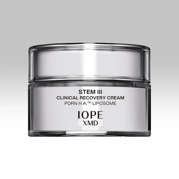 IOPE XMD Stem3 Clinical Recovery Cream 50ml in a sleek jar for skin rejuvenation