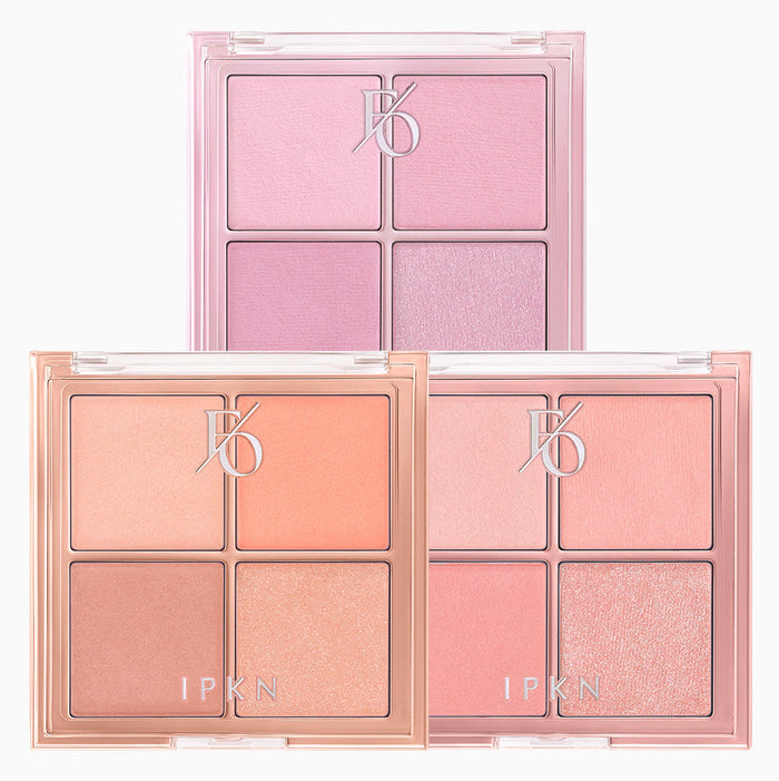 IPKN Flap One Cheek Palette showing various shades of blush for versatile makeup looks.