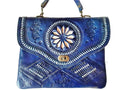 Jeblia - Blue Leather Clutch Bag - Sky - Bags | Moroccan Corridor®