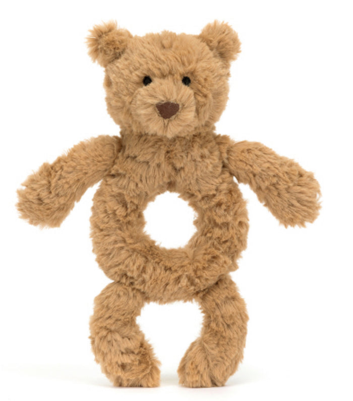 Jellycat Baby Bartholomew Bear Ring Rattle  (RECYCLED FIBERS)