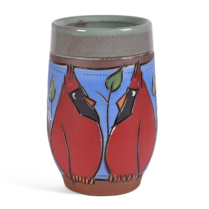 Jennifer Stas Pottery Cardinal Coffee Mug, Red/Multi