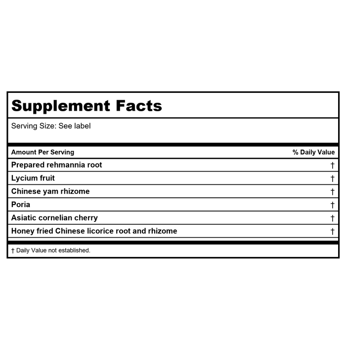 Kan Herb Traditionals Replenish the Left 60 Tablets - - Supplement Facts panel
