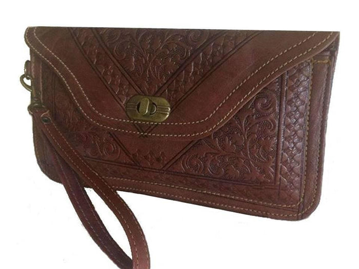Kharrazine Clutch - Brown - Kharrazine Wristlet | Moroccan Corridor